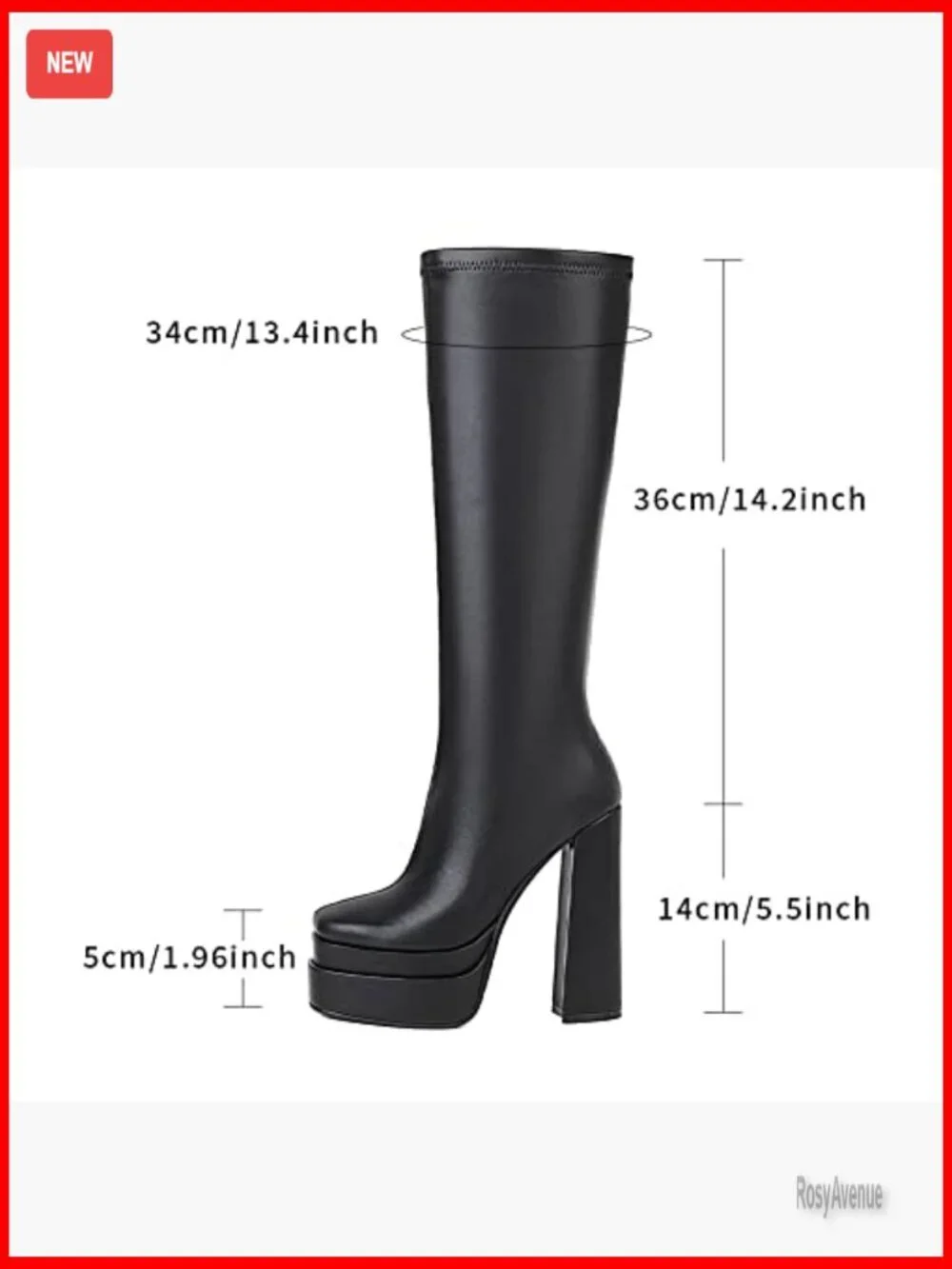 White Platform Knee High Boots Chunky Heel Stretch GoGo Boots Women
